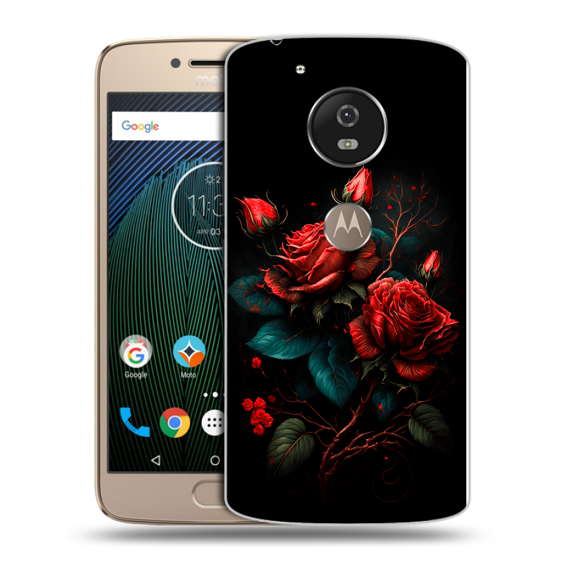 Силиконовый чехол на Motorola Moto G5s с принтом Розы красные Силиконовый чехол на Motorola Moto G5s с принтом Розы красные