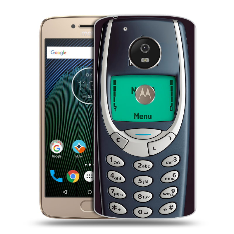 Пластиковый чехол на Motorola Moto G5s с принтом Старый телефон Пластиковый чехол на Motorola Moto G5s с принтом Старый телефон