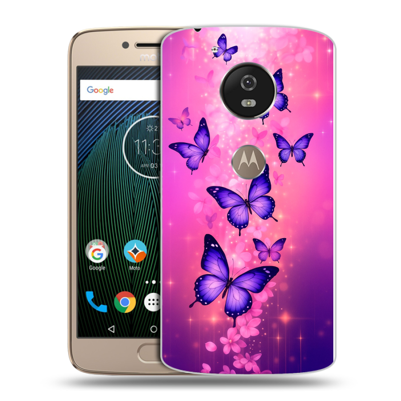 Силиконовый чехол на Motorola Moto G5s с принтом Бабочки Силиконовый чехол на Motorola Moto G5s с принтом Бабочки