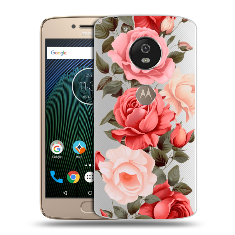 Силиконовый чехол на Motorola Moto G5s с принтом Розы Силиконовый чехол на Motorola Moto G5s с принтом Розы