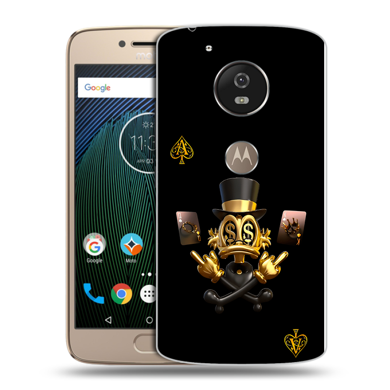 Силиконовый чехол на Motorola Moto G5s с принтом Золотой скрудж макдак Силиконовый чехол на Motorola Moto G5s с принтом Золотой скрудж макдак