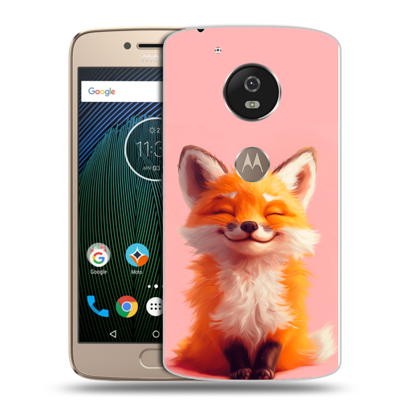 Силиконовый чехол на Motorola Moto G5s с принтом милая лиса Силиконовый чехол на Motorola Moto G5s с принтом милая лиса