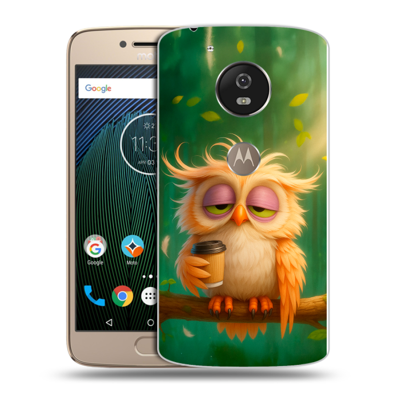 Силиконовый чехол на Motorola Moto G5s с принтом сова Силиконовый чехол на Motorola Moto G5s с принтом сова