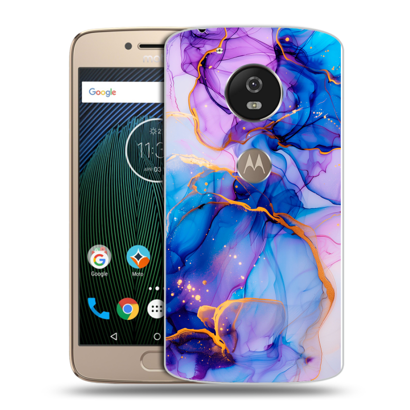 Силиконовый чехол на Motorola Moto G5s с принтом синий мрамор Силиконовый чехол на Motorola Moto G5s с принтом синий мрамор