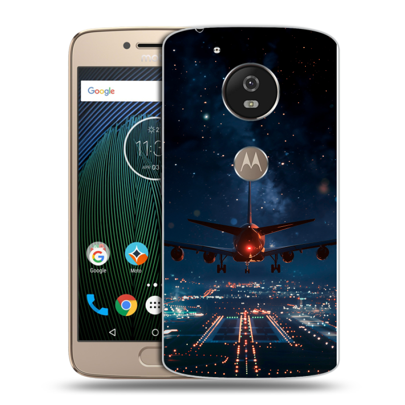 Силиконовый чехол на Motorola Moto G5s с принтом самолет Силиконовый чехол на Motorola Moto G5s с принтом самолет