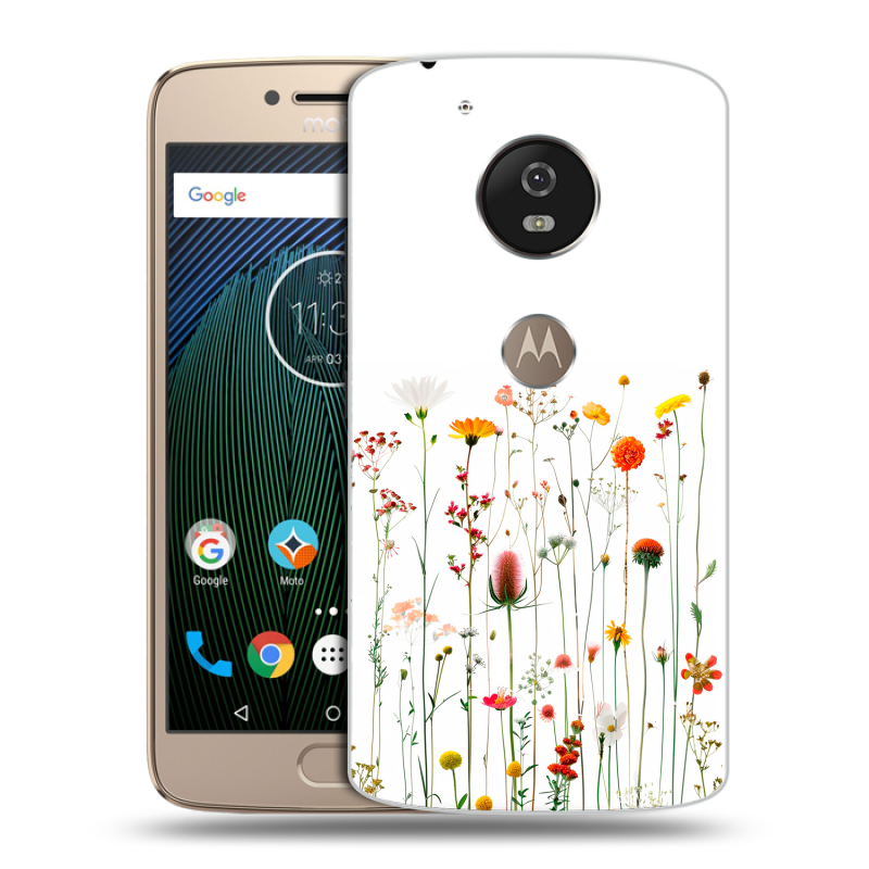 Силиконовый чехол на Motorola Moto G5s с принтом цветы Силиконовый чехол на Motorola Moto G5s с принтом цветы