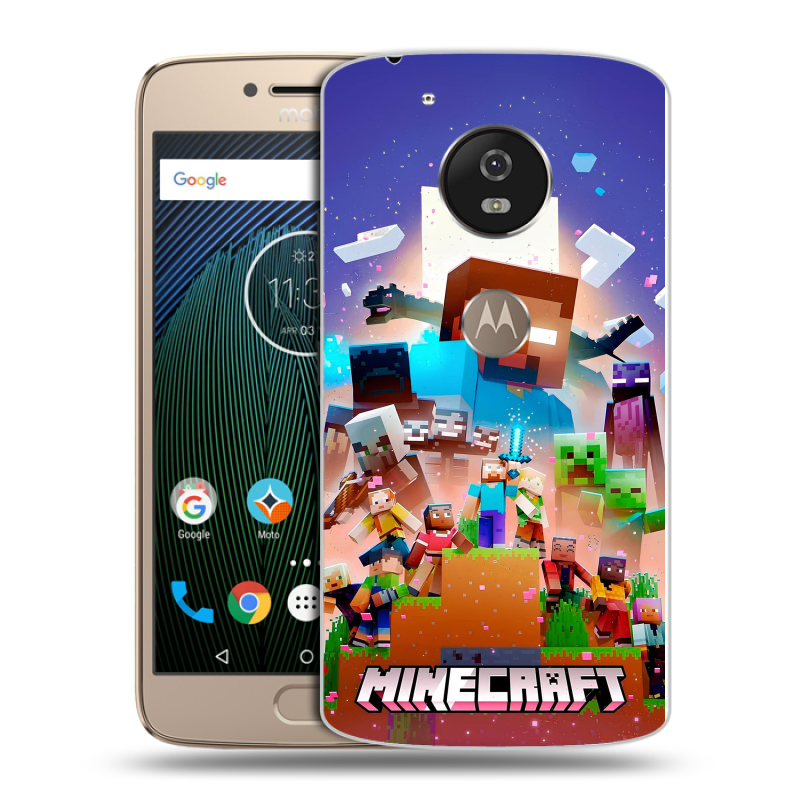 Силиконовый чехол на Motorola Moto G5s с принтом Майнкрафт Minecraft Силиконовый чехол на Motorola Moto G5s с принтом Майнкрафт Minecraft
