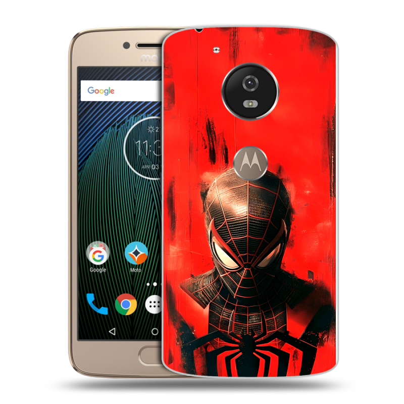 Пластиковый чехол на Motorola Moto G5s с принтом человек паук spiderman Пластиковый чехол на Motorola Moto G5s с принтом человек паук spiderman