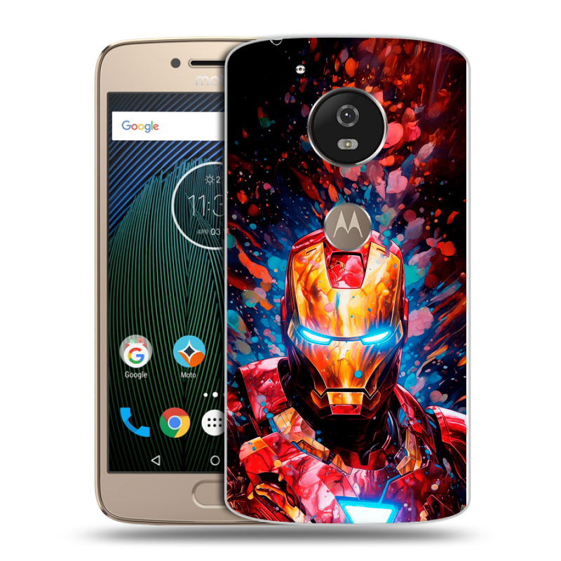 Силиконовый чехол на Motorola Moto G5s с принтом Железный человек Ironman Силиконовый чехол на Motorola Moto G5s с принтом Железный человек Ironman