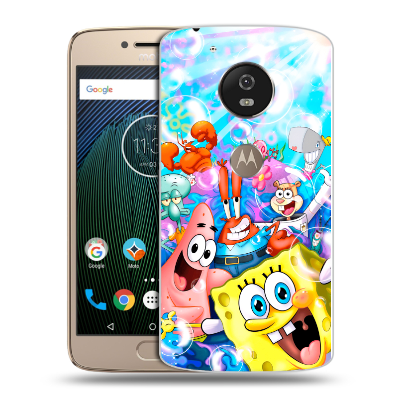 Силиконовый чехол на Motorola Moto G5s с принтом спанчбоб спанч боб Силиконовый чехол на Motorola Moto G5s с принтом спанчбоб спанч боб