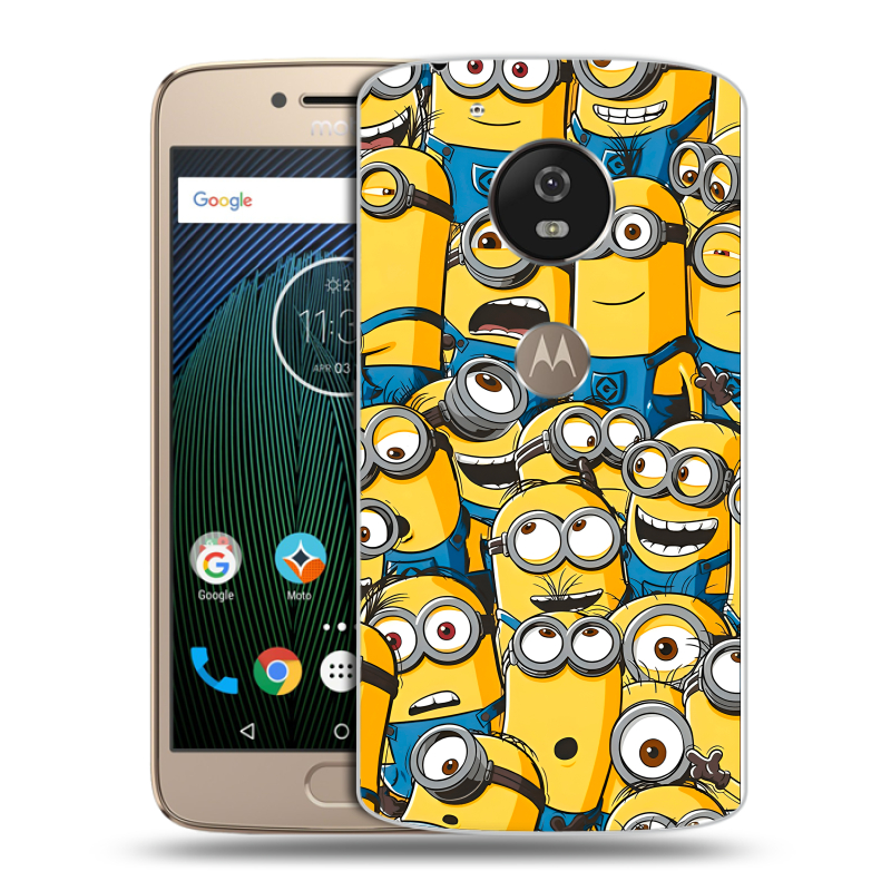 Силиконовый чехол на Motorola Moto G5s с принтом Миньоны Силиконовый чехол на Motorola Moto G5s с принтом Миньоны
