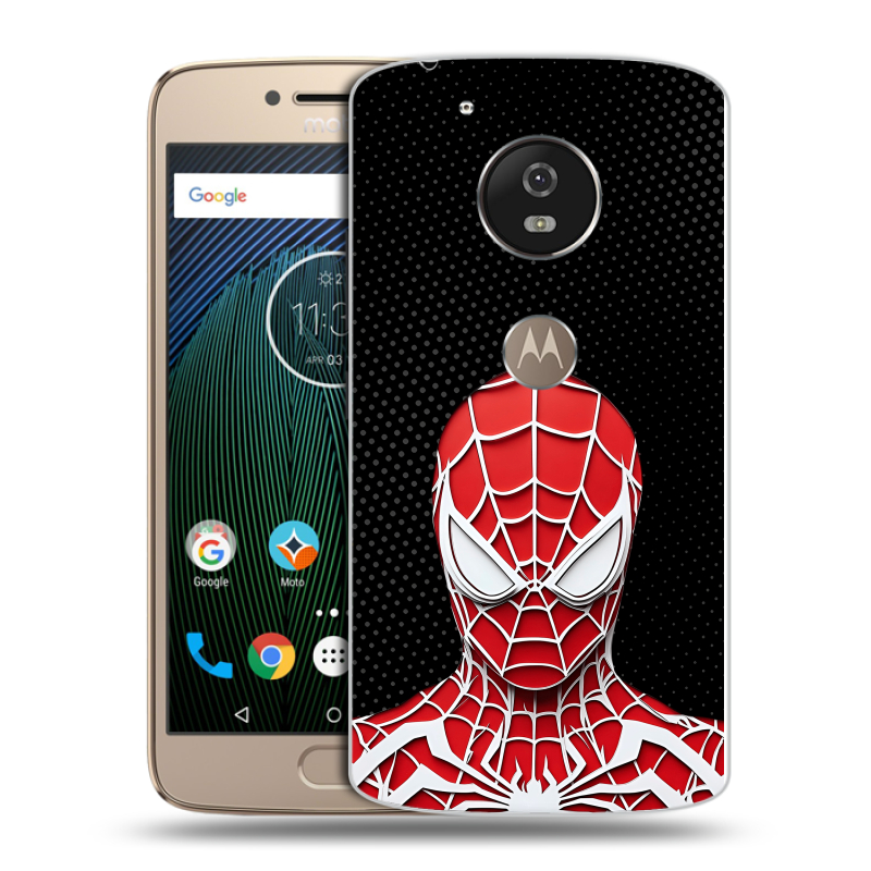 Силиконовый чехол на Motorola Moto G5s с принтом человек паук spiderman Силиконовый чехол на Motorola Moto G5s с принтом человек паук spiderman
