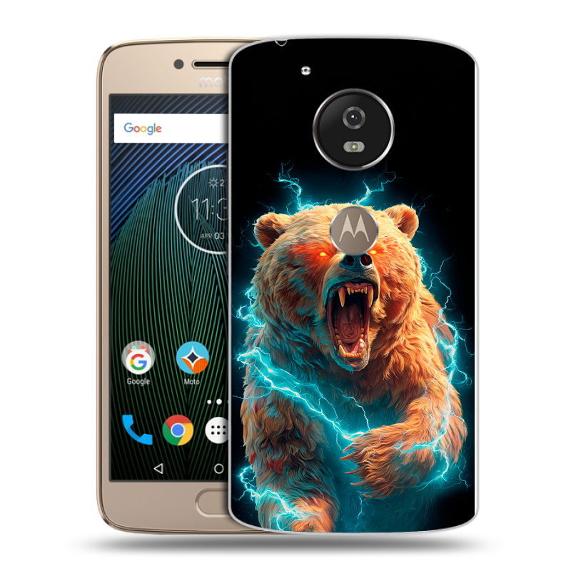 Пластиковый чехол на Motorola Moto G5s с принтом Медведь Пластиковый чехол на Motorola Moto G5s с принтом Медведь