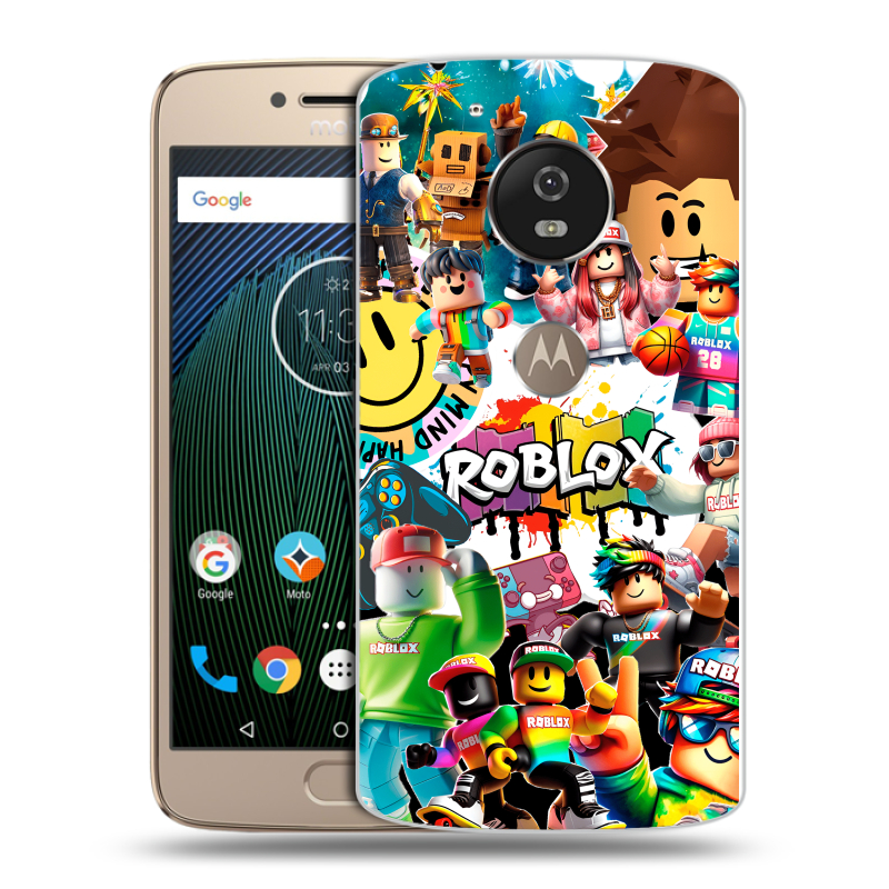 Пластиковый чехол на Motorola Moto G5s с принтом Roblox Роблокс Пластиковый чехол на Motorola Moto G5s с принтом Roblox Роблокс