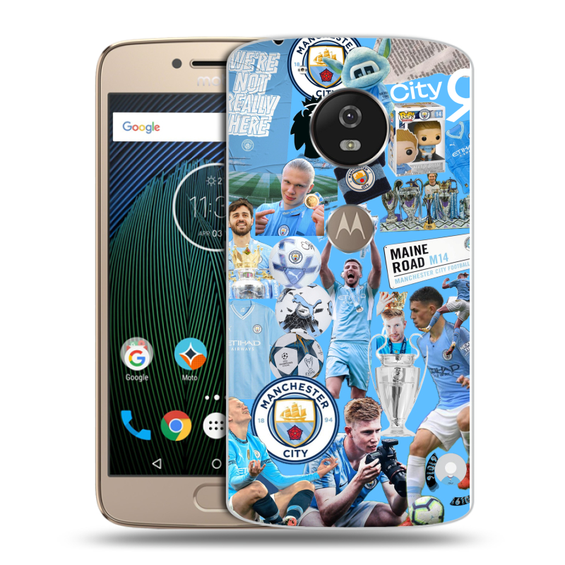 Силиконовый чехол на Motorola Moto G5s с принтом Man City Манчестер Сити Силиконовый чехол на Motorola Moto G5s с принтом Man City Манчестер Сити