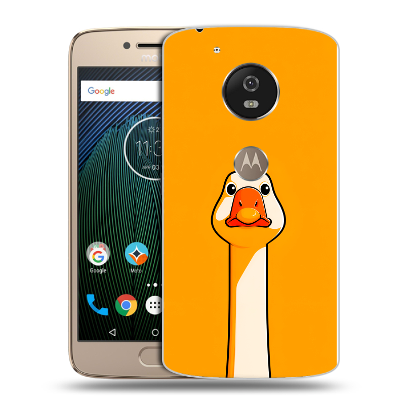 Силиконовый чехол на Motorola Moto G5s с принтом Смешная утка Силиконовый чехол на Motorola Moto G5s с принтом Смешная утка