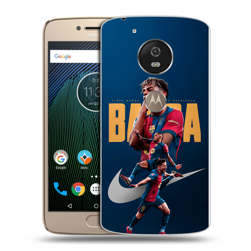 Силиконовый чехол на Motorola Moto G5s с принтом Барселона Barca Yamal Силиконовый чехол на Motorola Moto G5s с принтом Барселона Barca Yamal