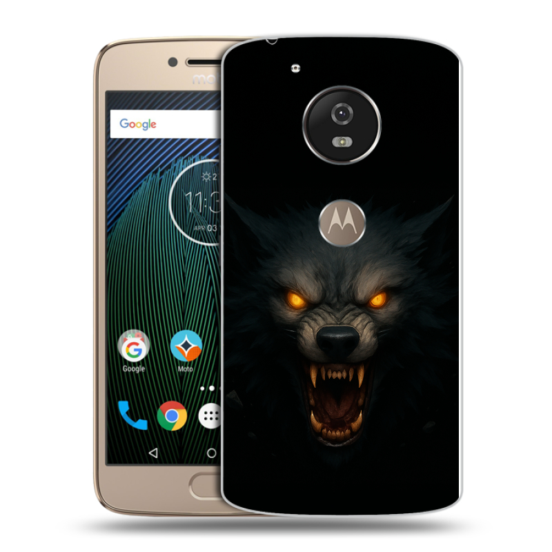 Силиконовый чехол на Motorola Moto G5s с принтом Волк Силиконовый чехол на Motorola Moto G5s с принтом Волк