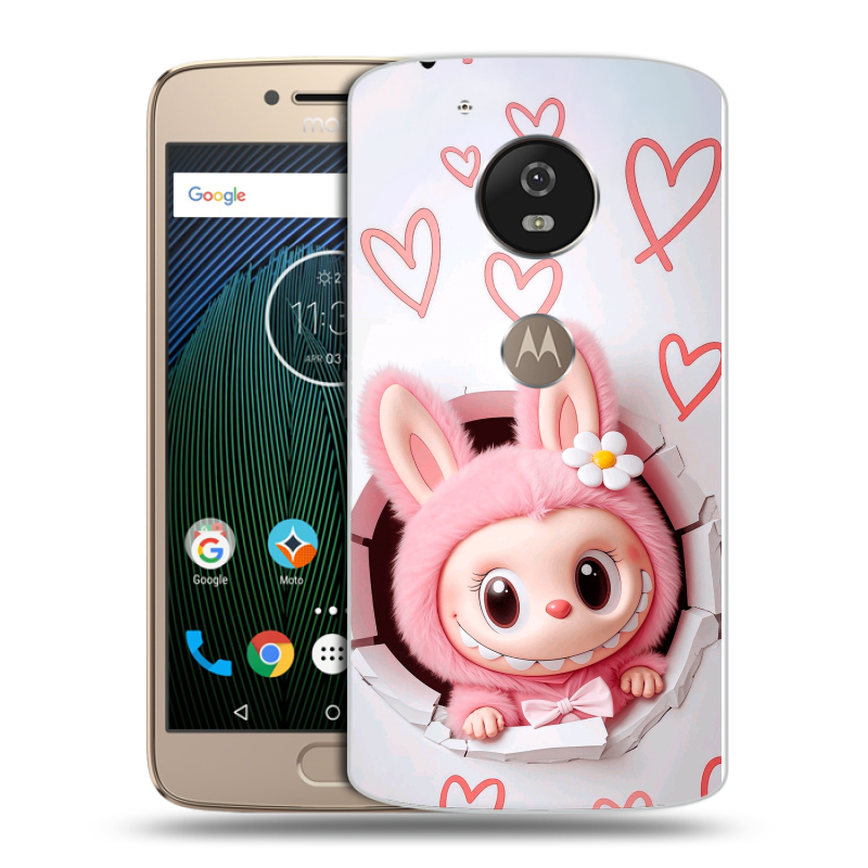 Силиконовый чехол на Motorola Moto G5s с принтом Labubu Лабубу Силиконовый чехол на Motorola Moto G5s с принтом Labubu Лабубу