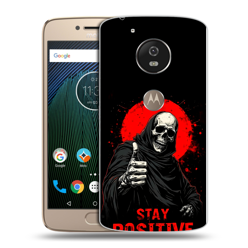 Пластиковый чехол на Motorola Moto G5s с принтом смешной скелет Пластиковый чехол на Motorola Moto G5s с принтом смешной скелет