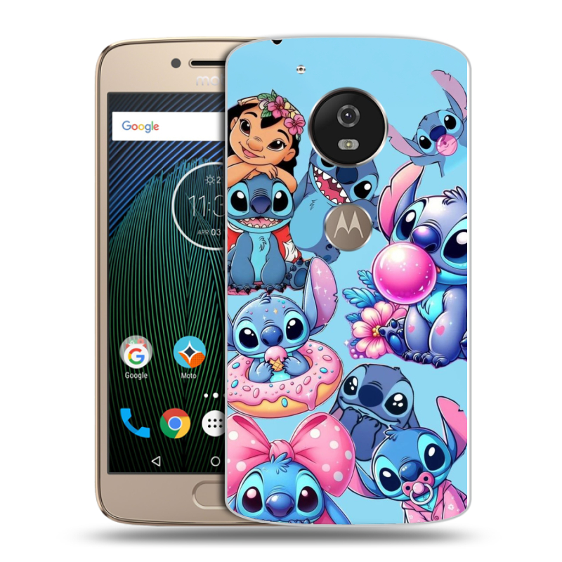 Пластиковый чехол на Motorola Moto G5s с принтом Лило и Стич Пластиковый чехол на Motorola Moto G5s с принтом Лило и Стич