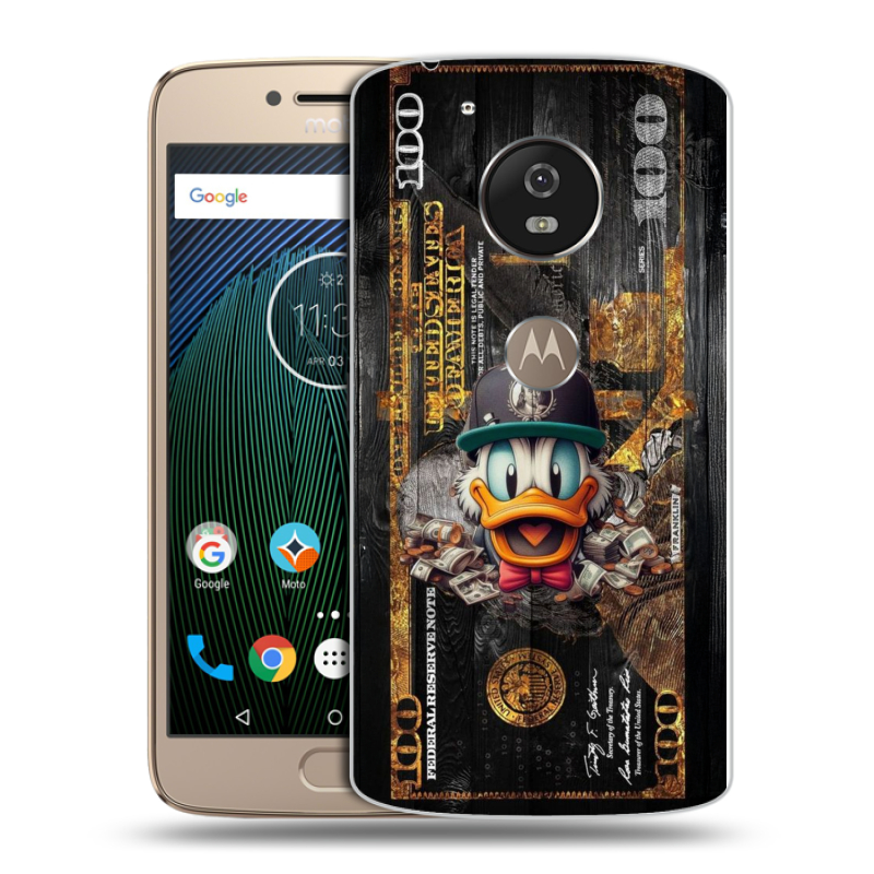 Силиконовый чехол на Motorola Moto G5s с принтом Дональд Дак Доллар Силиконовый чехол на Motorola Moto G5s с принтом Дональд Дак Доллар