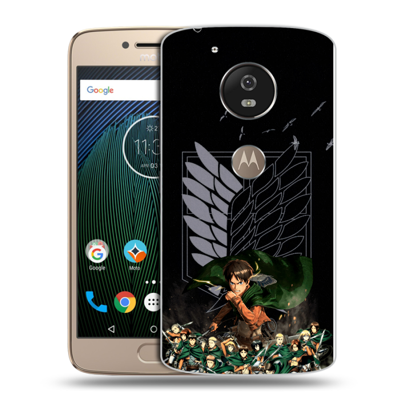 Силиконовый чехол на Motorola Moto G5s с принтом Атака титанов Силиконовый чехол на Motorola Moto G5s с принтом Атака титанов