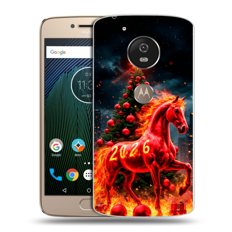 Пластиковый чехол на Motorola Moto G5s с принтом Новый год Пластиковый чехол на Motorola Moto G5s с принтом Новый год