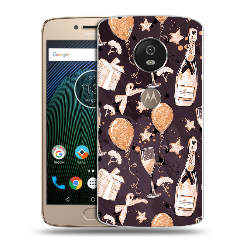 Силиконовый чехол на Motorola Moto G5s с принтом Новый год Силиконовый чехол на Motorola Moto G5s с принтом Новый год