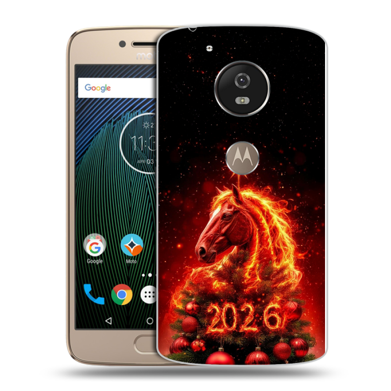Силиконовый чехол на Motorola Moto G5s с принтом Новый год Силиконовый чехол на Motorola Moto G5s с принтом Новый год