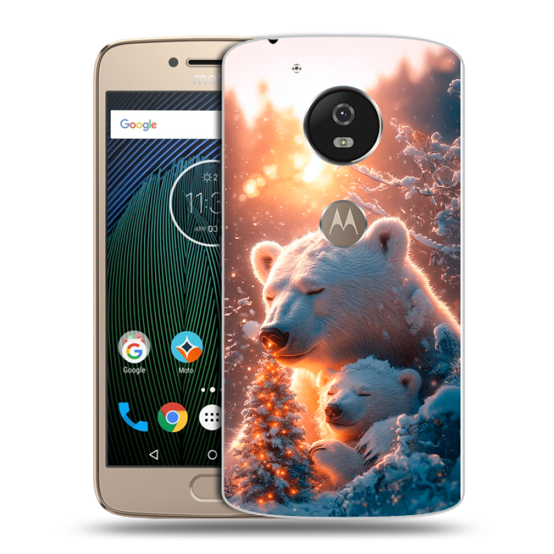 Силиконовый чехол на Motorola Moto G5s с принтом Новый год Силиконовый чехол на Motorola Moto G5s с принтом Новый год