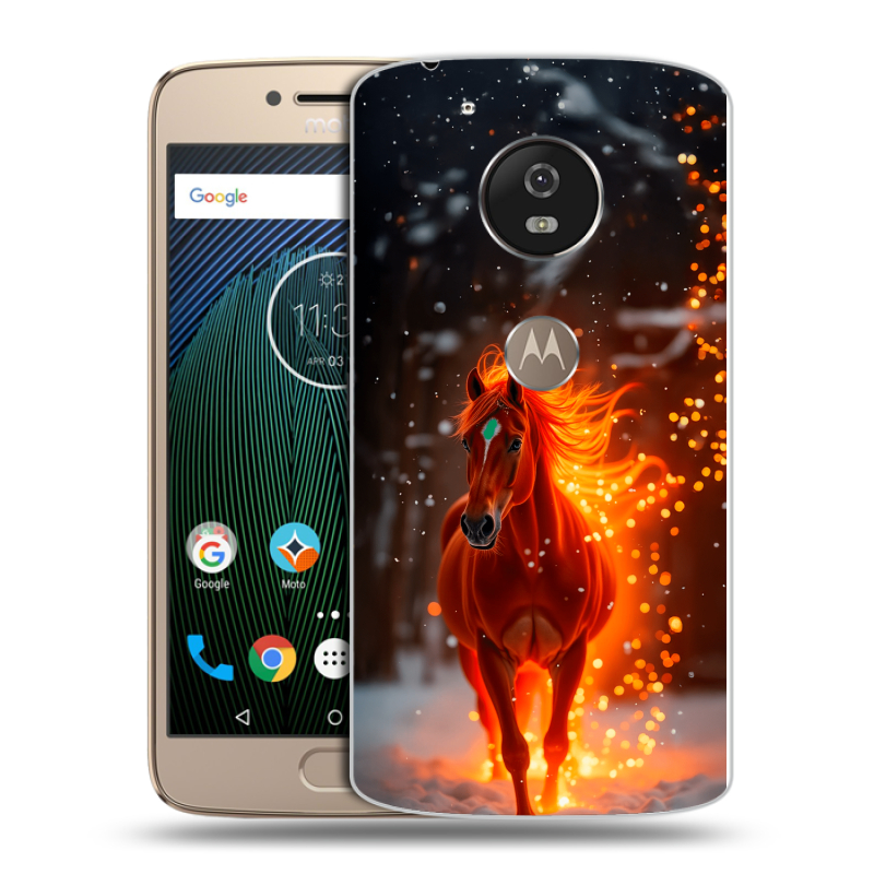 Силиконовый чехол на Motorola Moto G5s с принтом Новый год Силиконовый чехол на Motorola Moto G5s с принтом Новый год