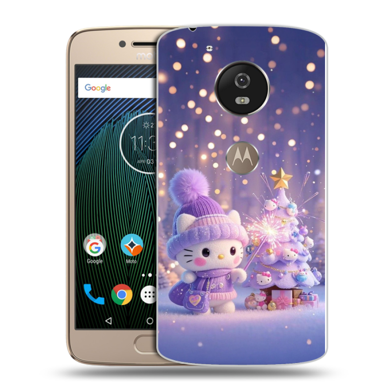 Силиконовый чехол на Motorola Moto G5s с принтом Новый год Силиконовый чехол на Motorola Moto G5s с принтом Новый год