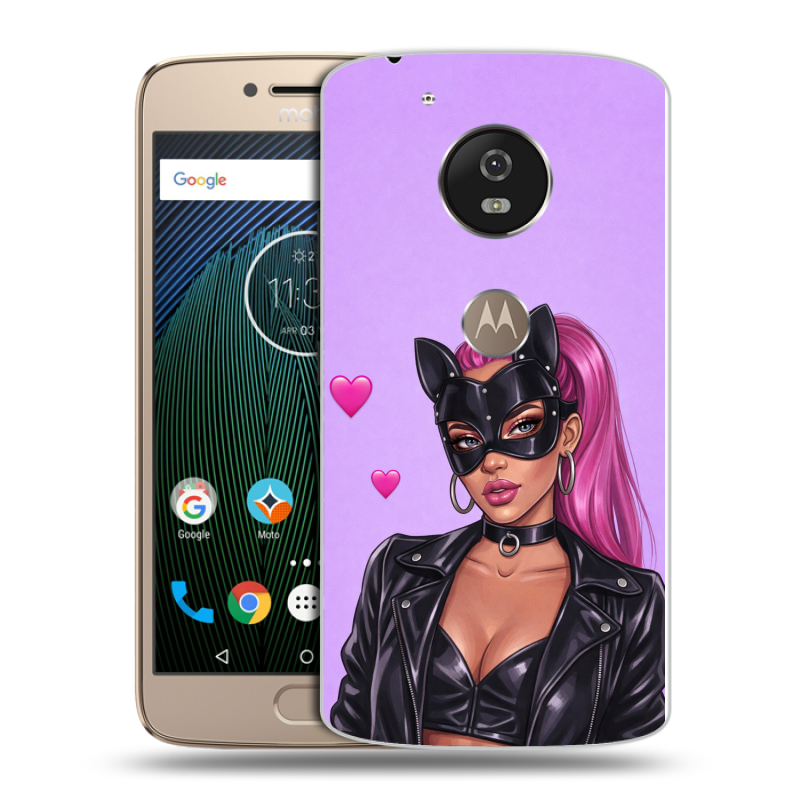 Пластиковый чехол на Motorola Moto G5s с принтом женский Пластиковый чехол на Motorola Moto G5s с принтом женский