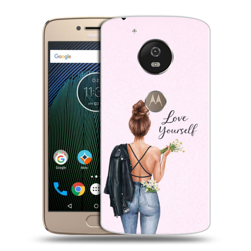 Пластиковый чехол на Motorola Moto G5s с принтом женский Пластиковый чехол на Motorola Moto G5s с принтом женский