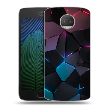 Пластиковый чехол на Motorola Moto G5s Plus с принтом Геометрия неона