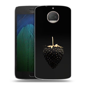 Пластиковый чехол на Motorola Moto G5s Plus с принтом Черная клубника