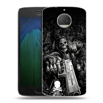Пластиковый чехол на Motorola Moto G5s Plus с принтом Скелет