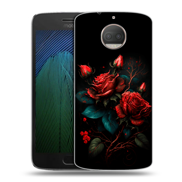 Пластиковый чехол на Motorola Moto G5s Plus с принтом Розы красные