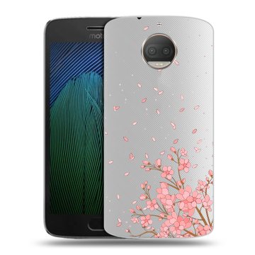 Пластиковый чехол на Motorola Moto G5s Plus с принтом Ветка сакуры