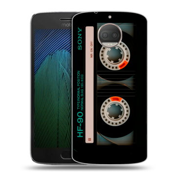 Пластиковый чехол на Motorola Moto G5s Plus с принтом Кассета