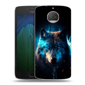 Пластиковый чехол на Motorola Moto G5s Plus с принтом Волк ночной
