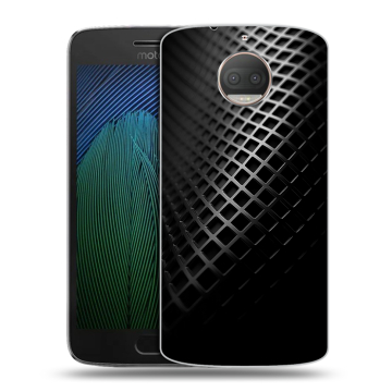 Пластиковый чехол на Motorola Moto G5s Plus с принтом Текстура металла