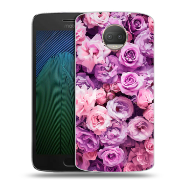 Пластиковый чехол на Motorola Moto G5s Plus с принтом лавандовые розы