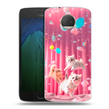 Пластиковый чехол на Motorola Moto G5s Plus с принтом милые котики