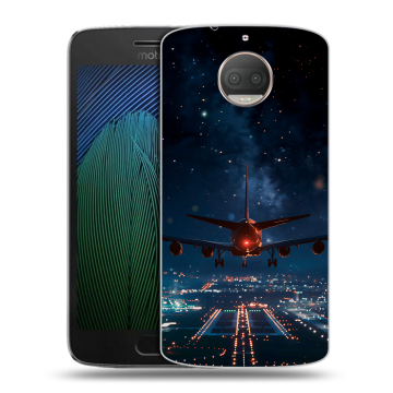 Пластиковый чехол на Motorola Moto G5s Plus с принтом самолет