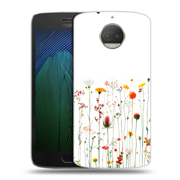 Пластиковый чехол на Motorola Moto G5s Plus с принтом цветы