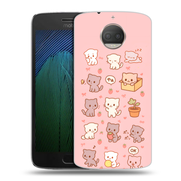 Пластиковый чехол на Motorola Moto G5s Plus с принтом Hello Kitty Хелоу Кити