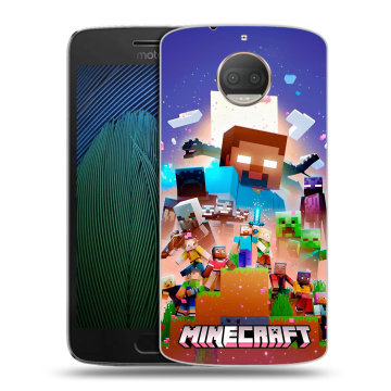 Пластиковый чехол на Motorola Moto G5s Plus с принтом Майнкрафт Minecraft Пластиковый чехол на Motorola Moto G5s Plus с принтом Майнкрафт Minecraft