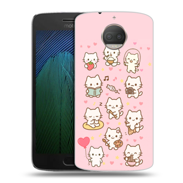 Пластиковый чехол на Motorola Moto G5s Plus с принтом Hello Kitty Хелоу Кити